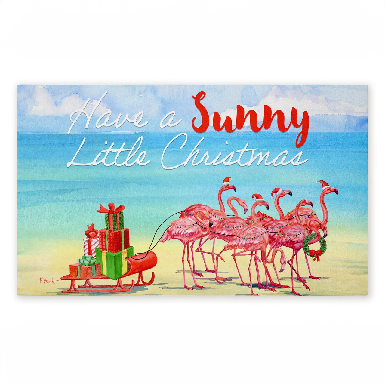 Stupell Industries Have a Sunny Little Christmas Printed Outdoor Door Mat, design by Paul Brent, 18"x30"